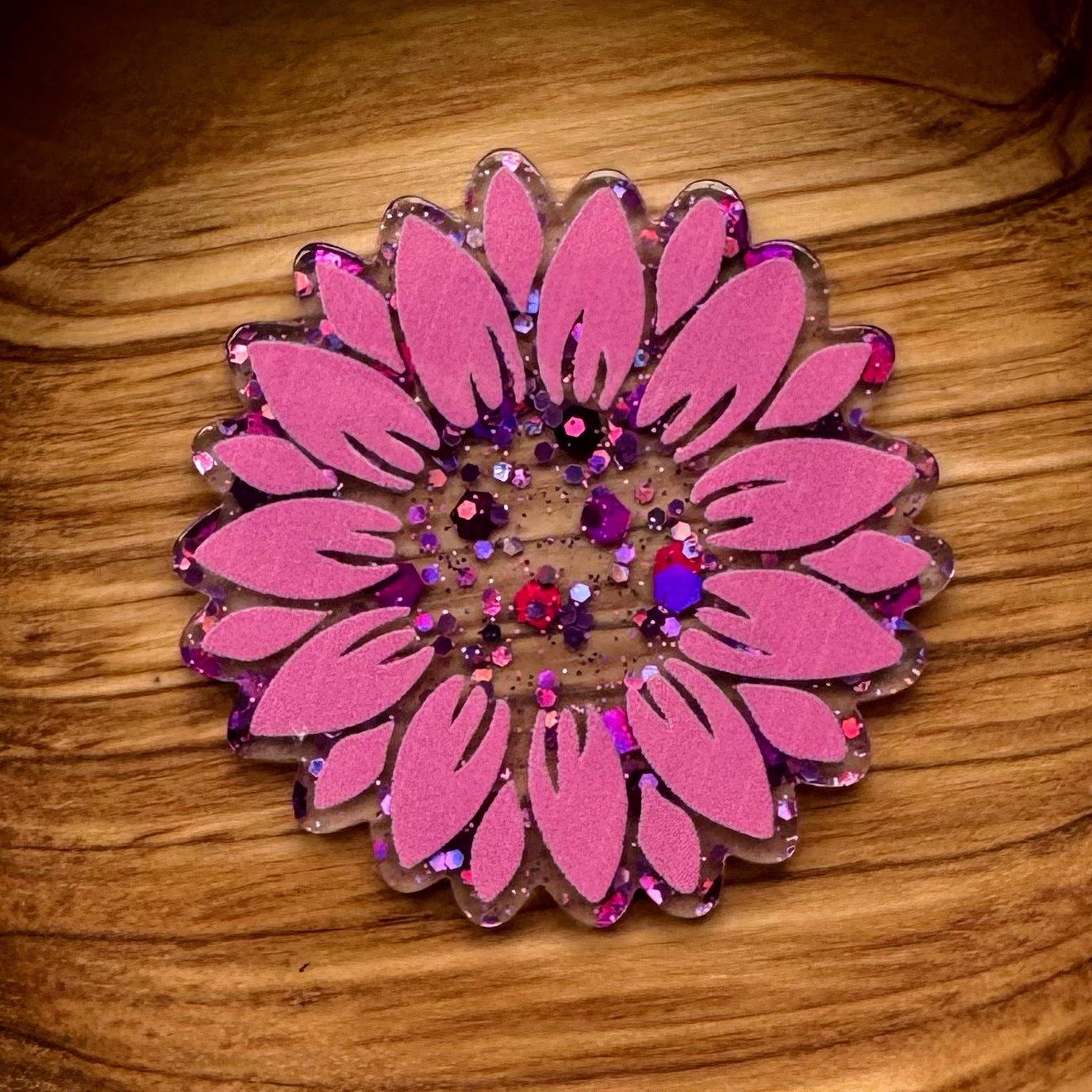 Pink Sunflower Flatback