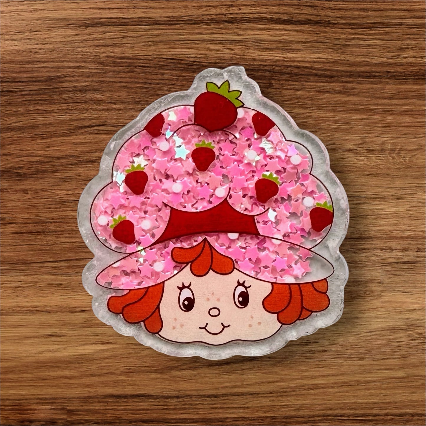 Strawberry Girl Acrylic Shaker Flatback