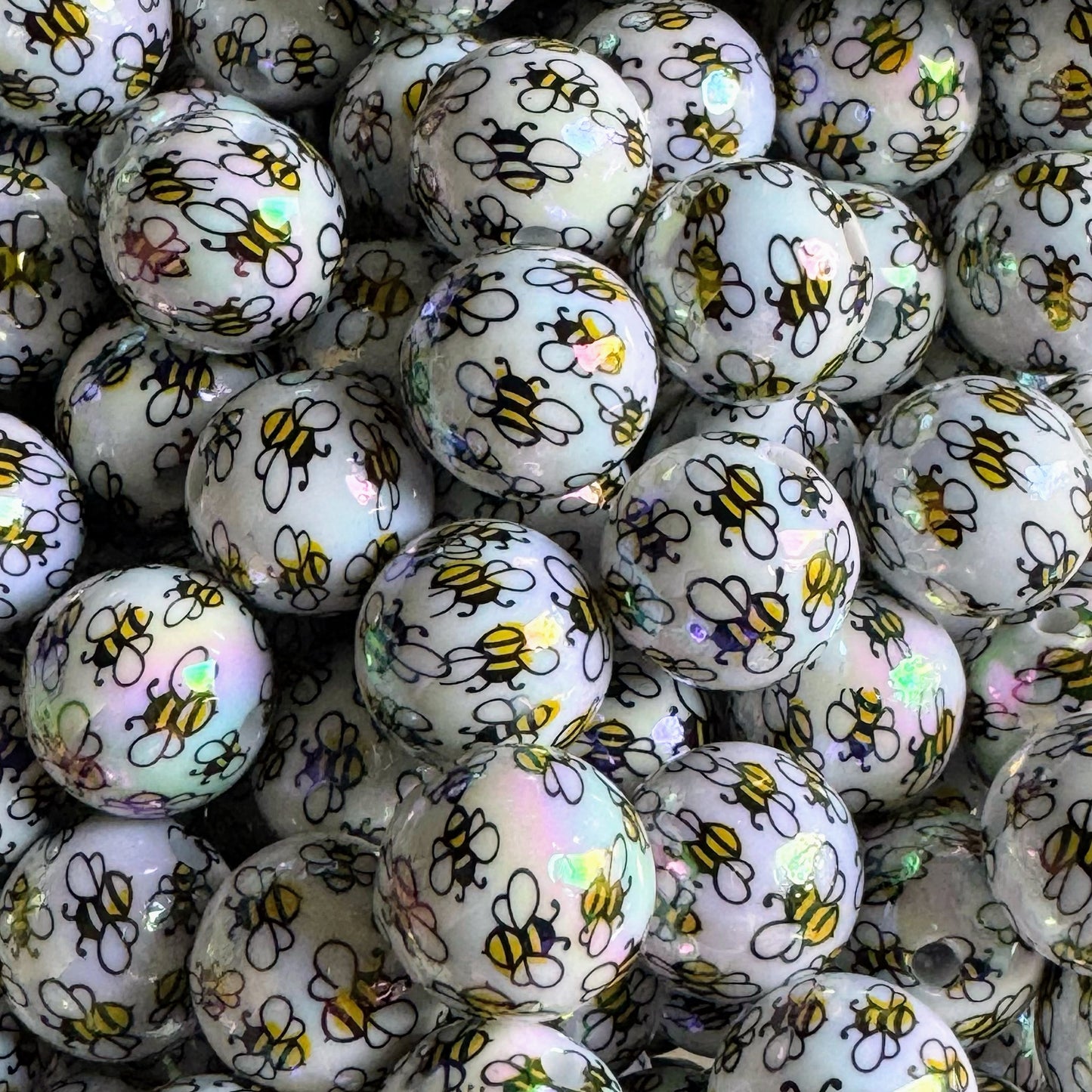 16mm Acrylic Bee Beads