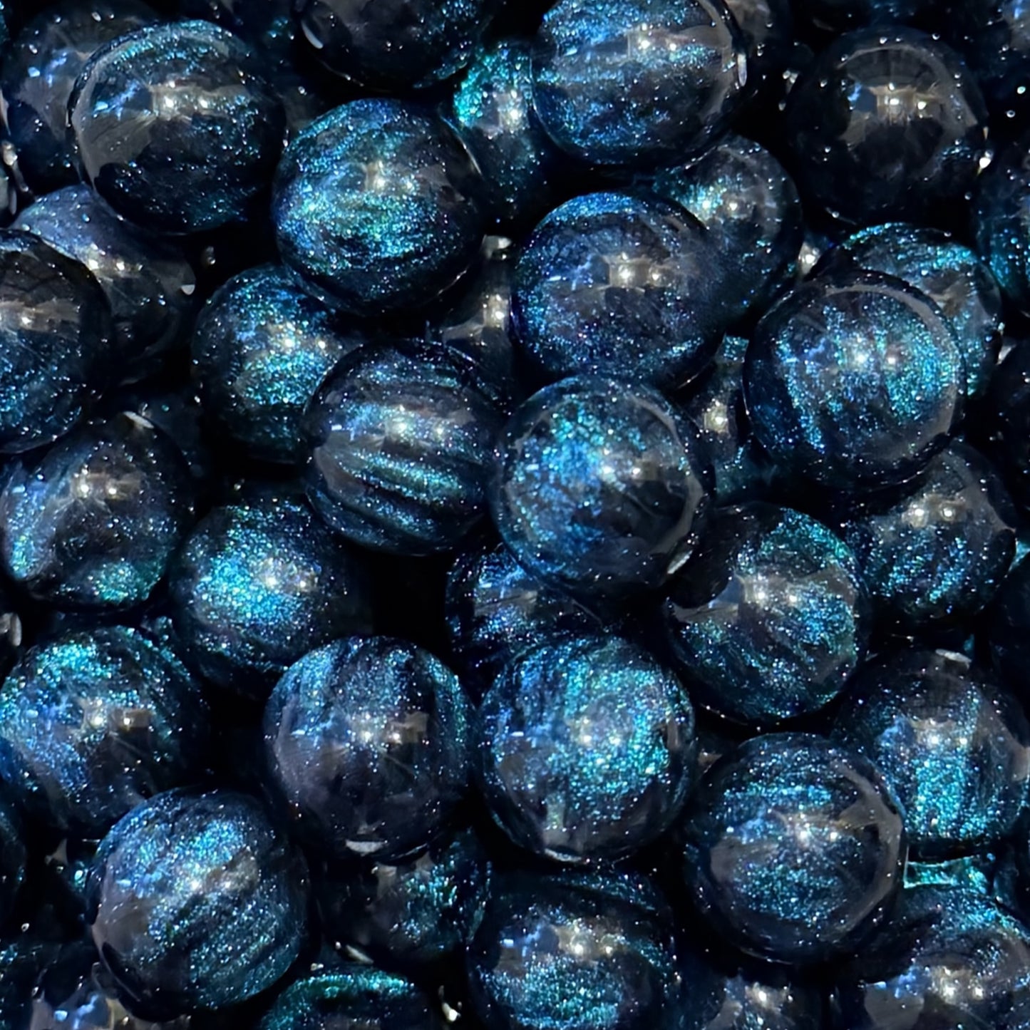 16mm Blue Galaxy Acrylic Bead
