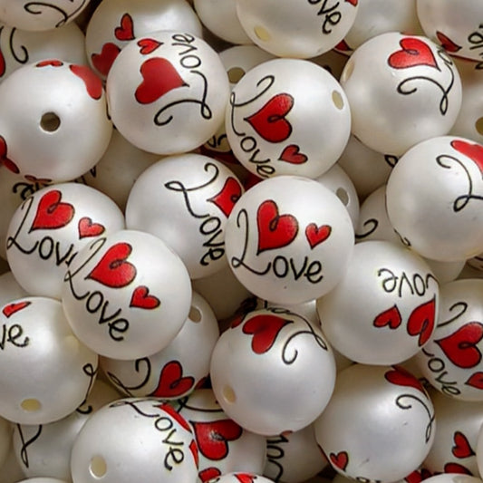 16mm Love Acrylic Beads