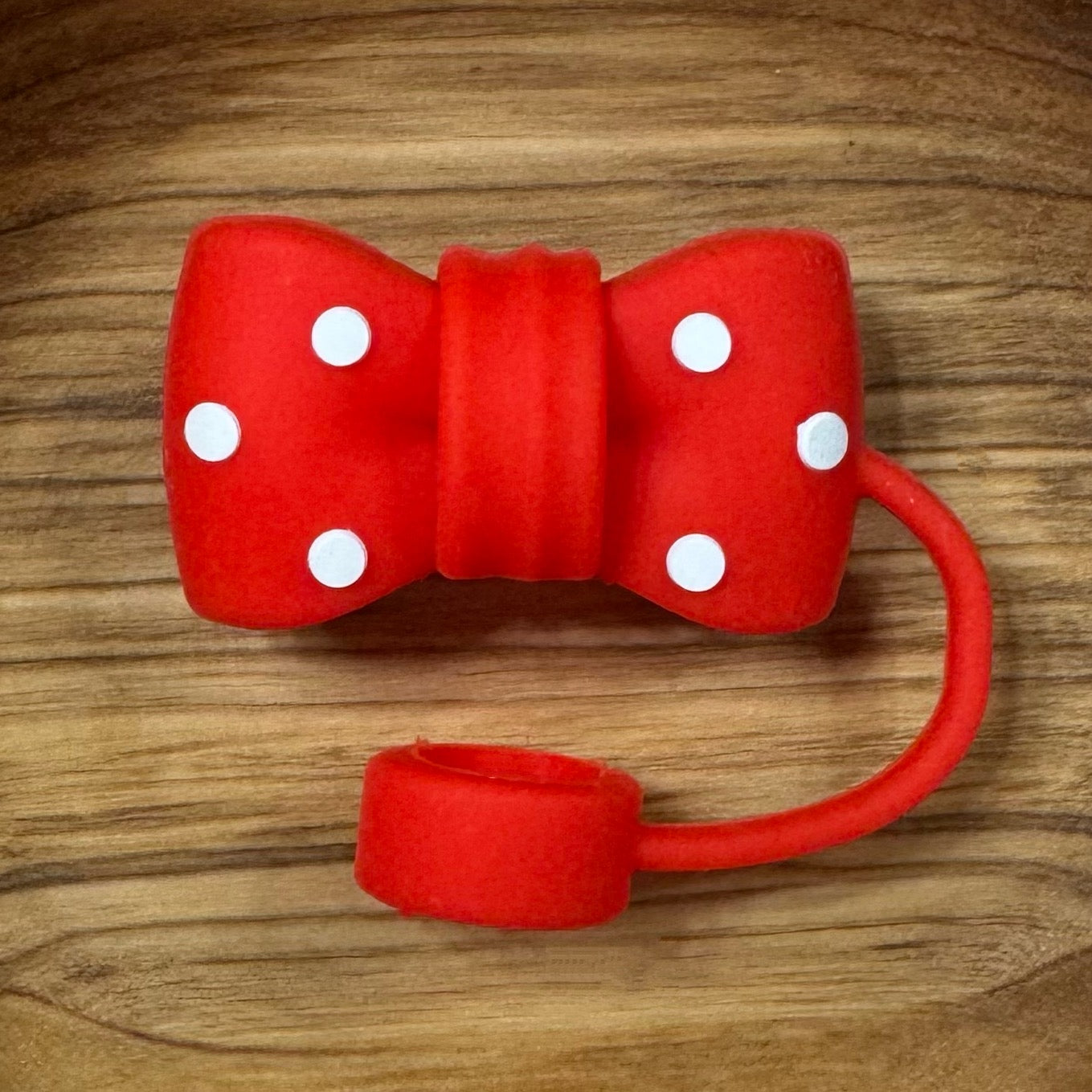 Red Bow Straw Topper