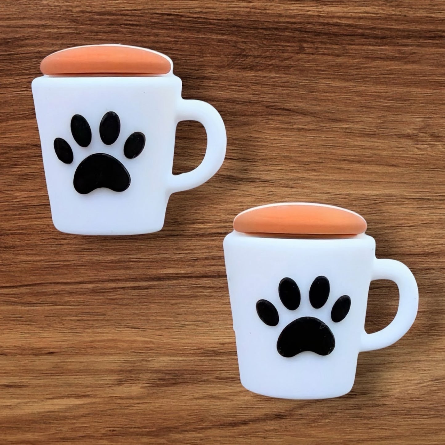 3-D Coffee Cup With Paw Print Focal