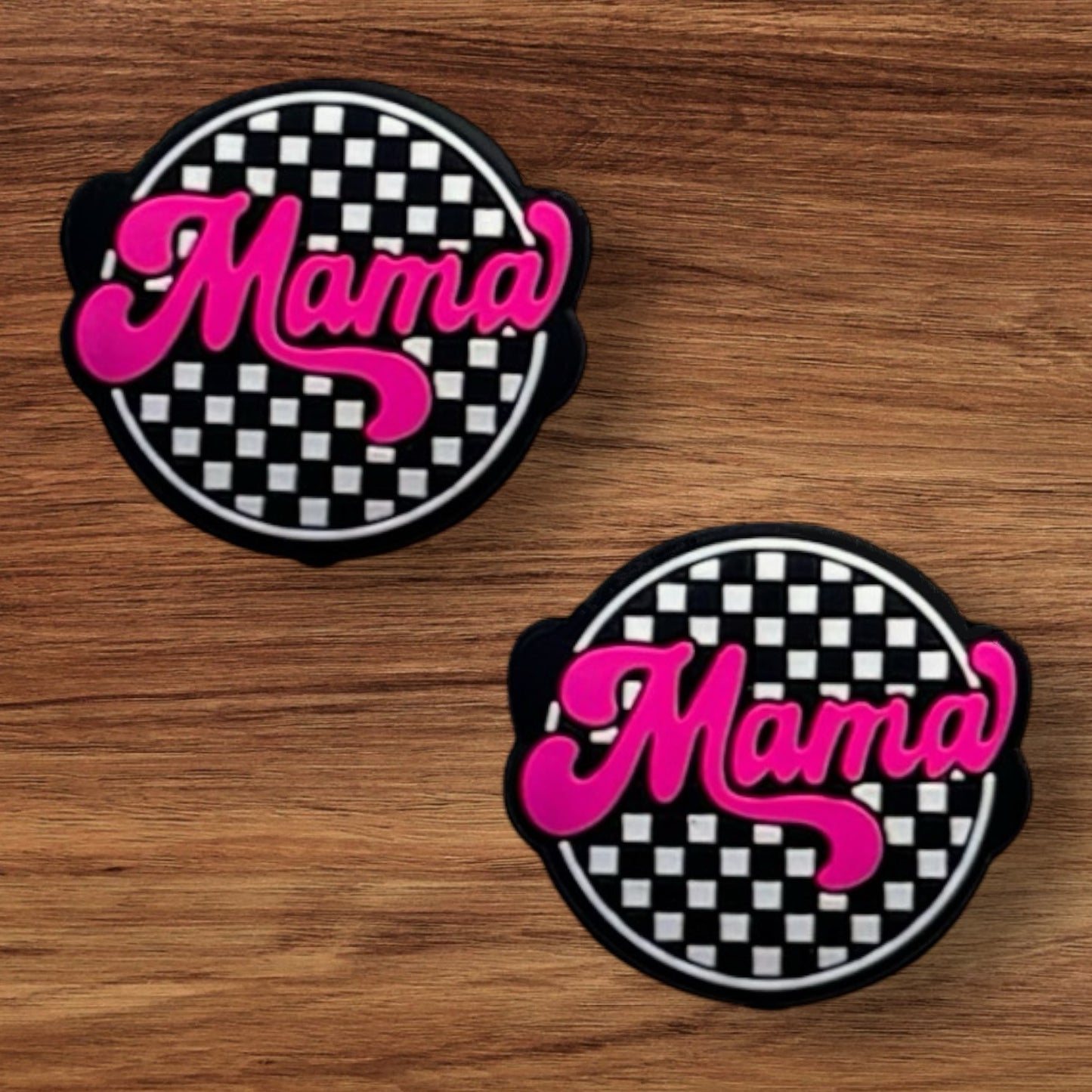 Checkered Mama Focal (Hot Pink)