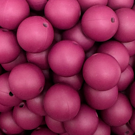15mm Wine Red Silicone Bead