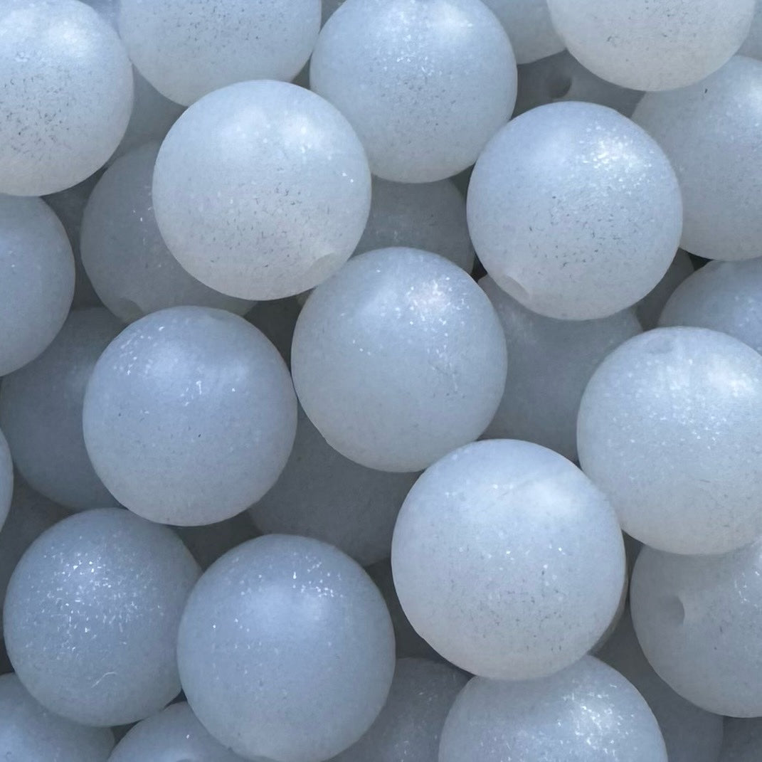 15mm Fine Glitter Translucent Silicone Bead