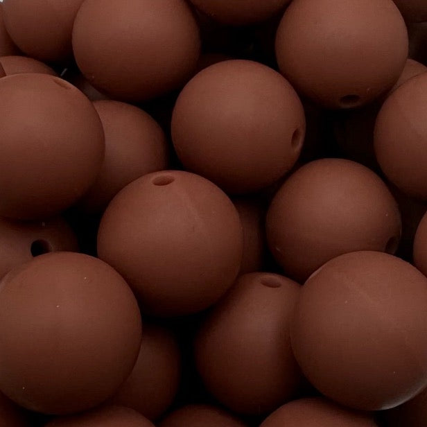 15mm Light Mahogany Silicone Bead