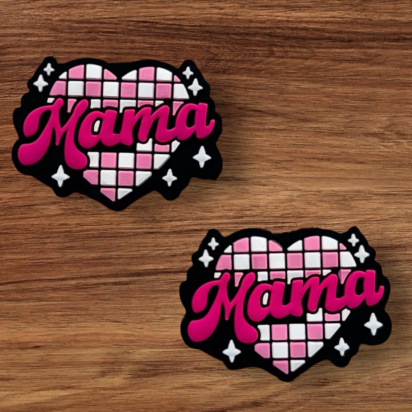 Checkered Mama Heart Focal