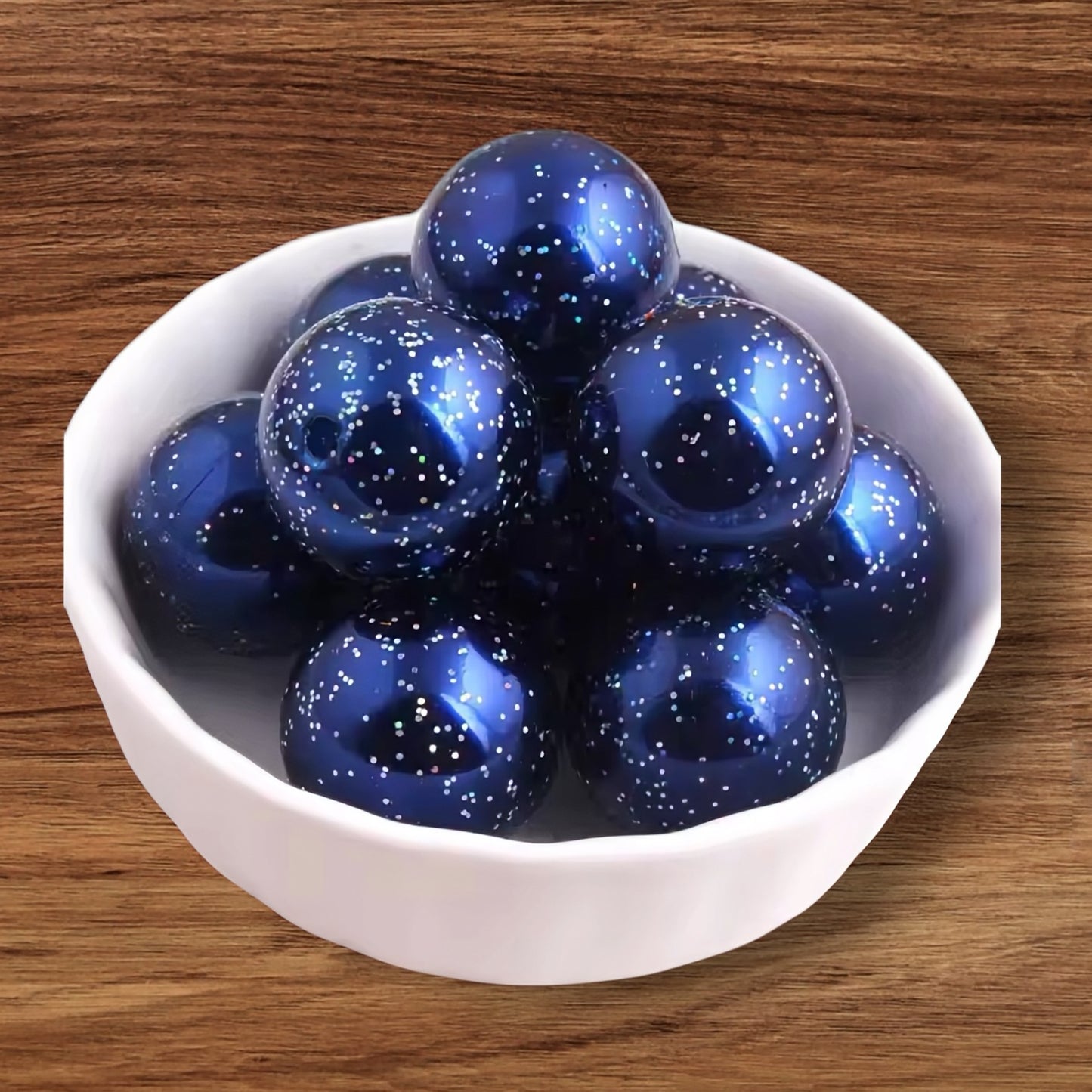 12mm Glitter Acrylic Bead