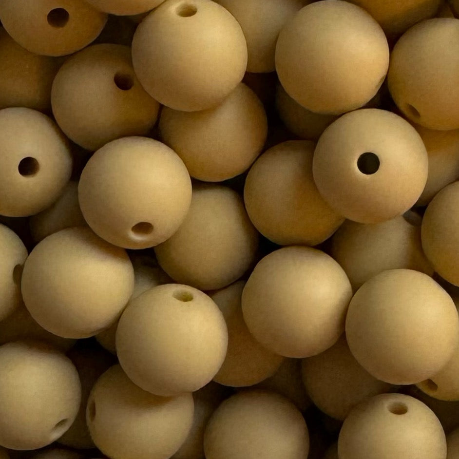 15mm Khaki Silicone Bead