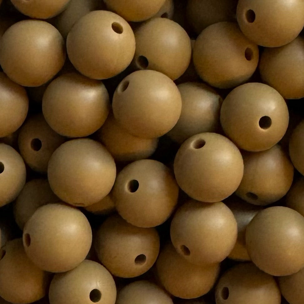 12mm Dim Oatmeal Silicone Bead