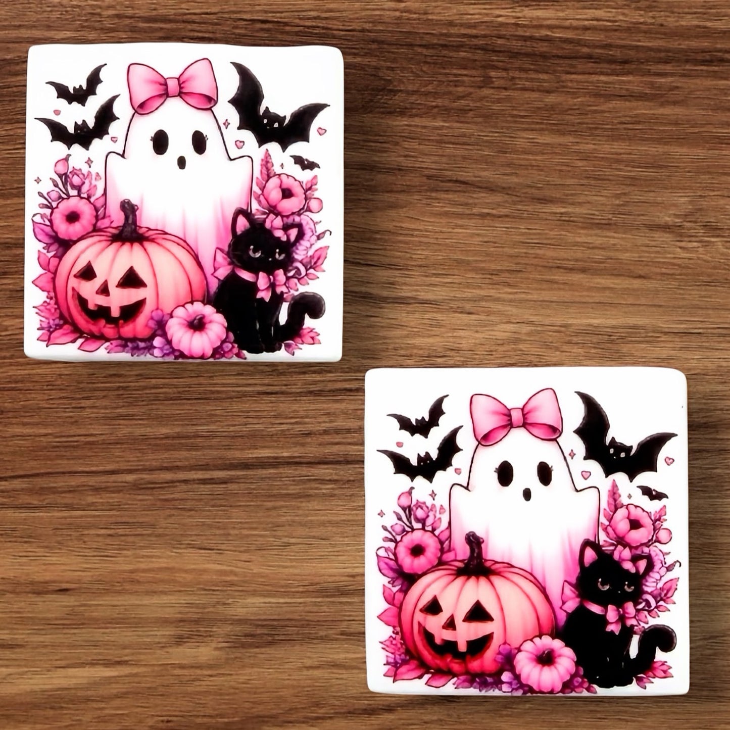 Cute Ghost With Pumpkin Focal