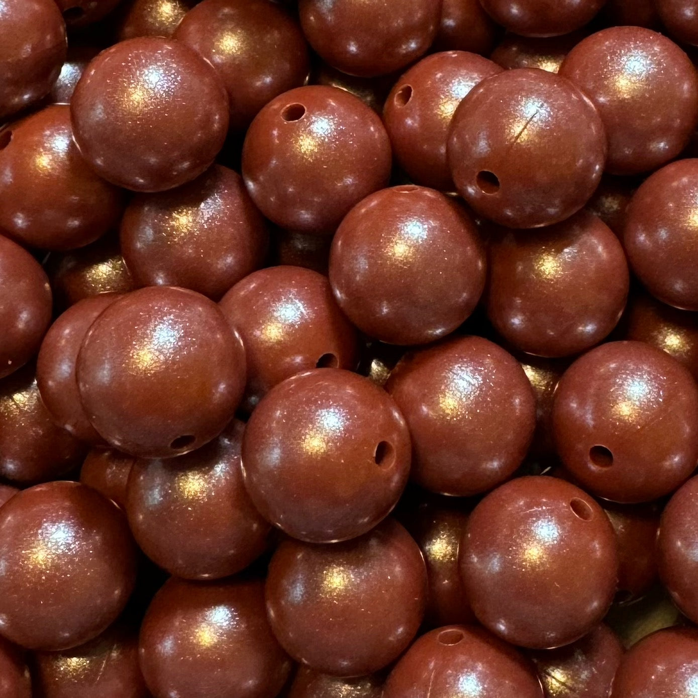 15mm Brick Red Chameleon Silicone Bead
