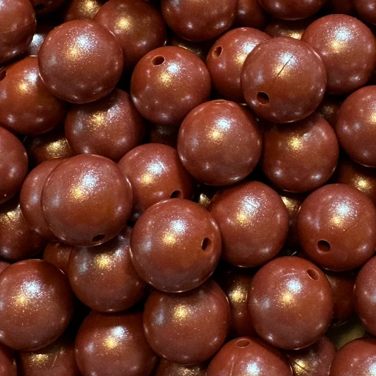 15mm Brick Red Chameleon Silicone Bead