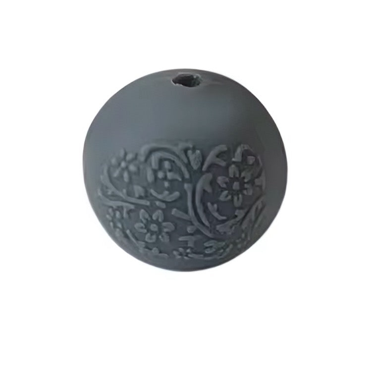 15mm Engraved Silicone Bead