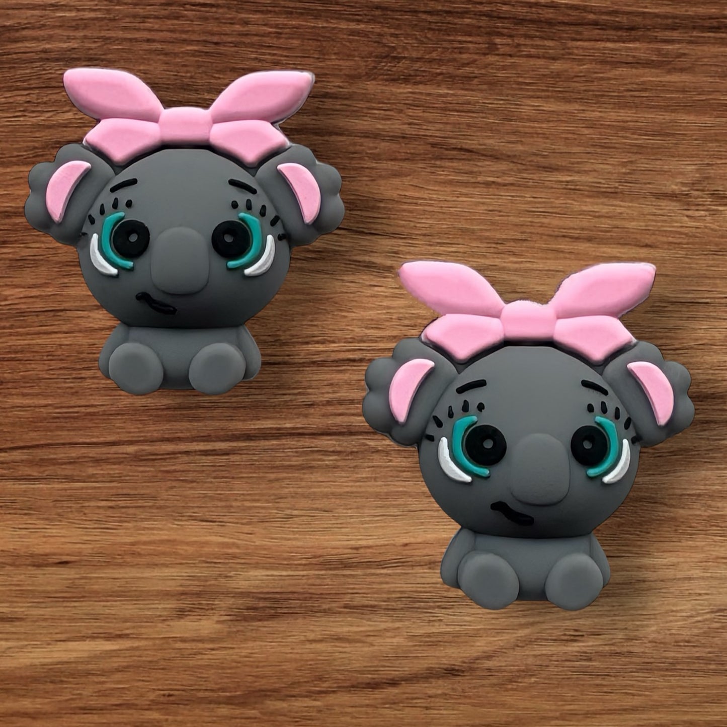 3-D Koala Bear With Pink Bow Focal