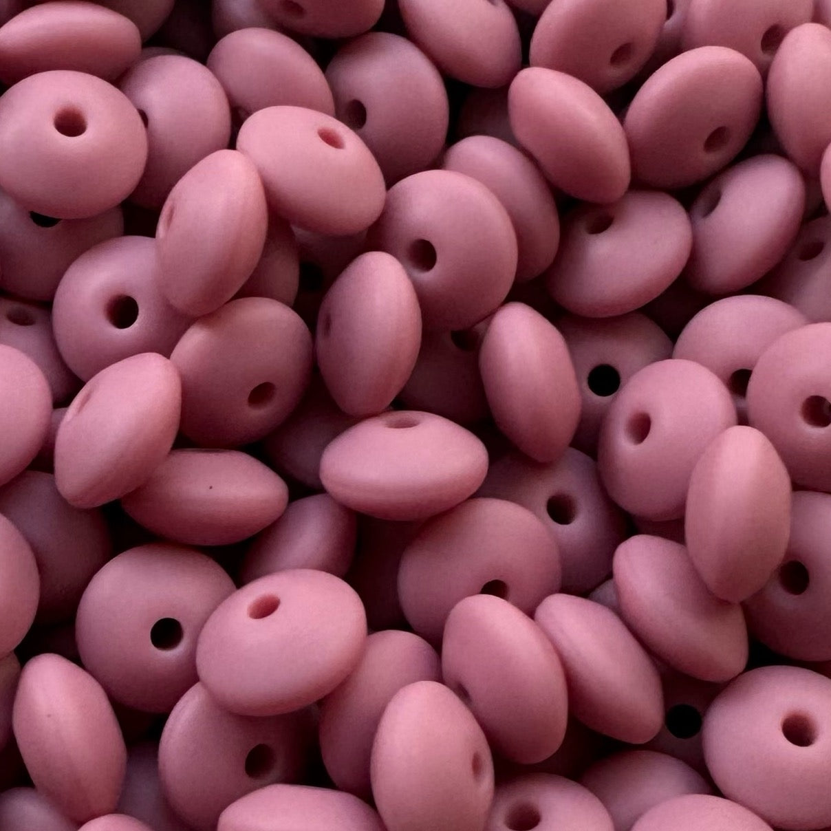 12mm Blush Silicone Lentil Bead