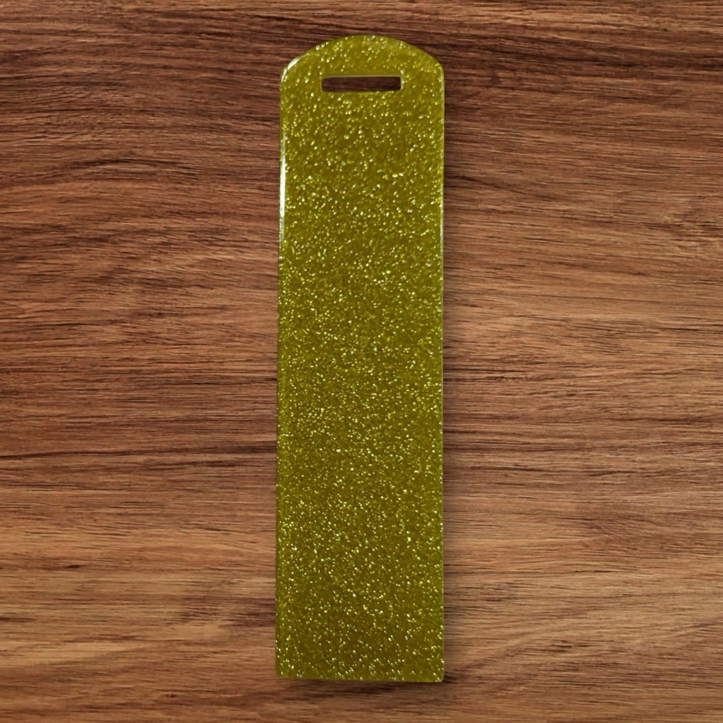 Yellow Glitter Acrylic Bookmark