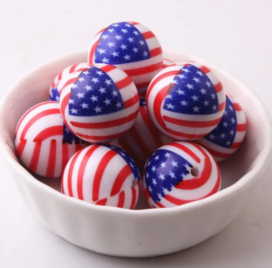 20mm Flag Acrylic Bead