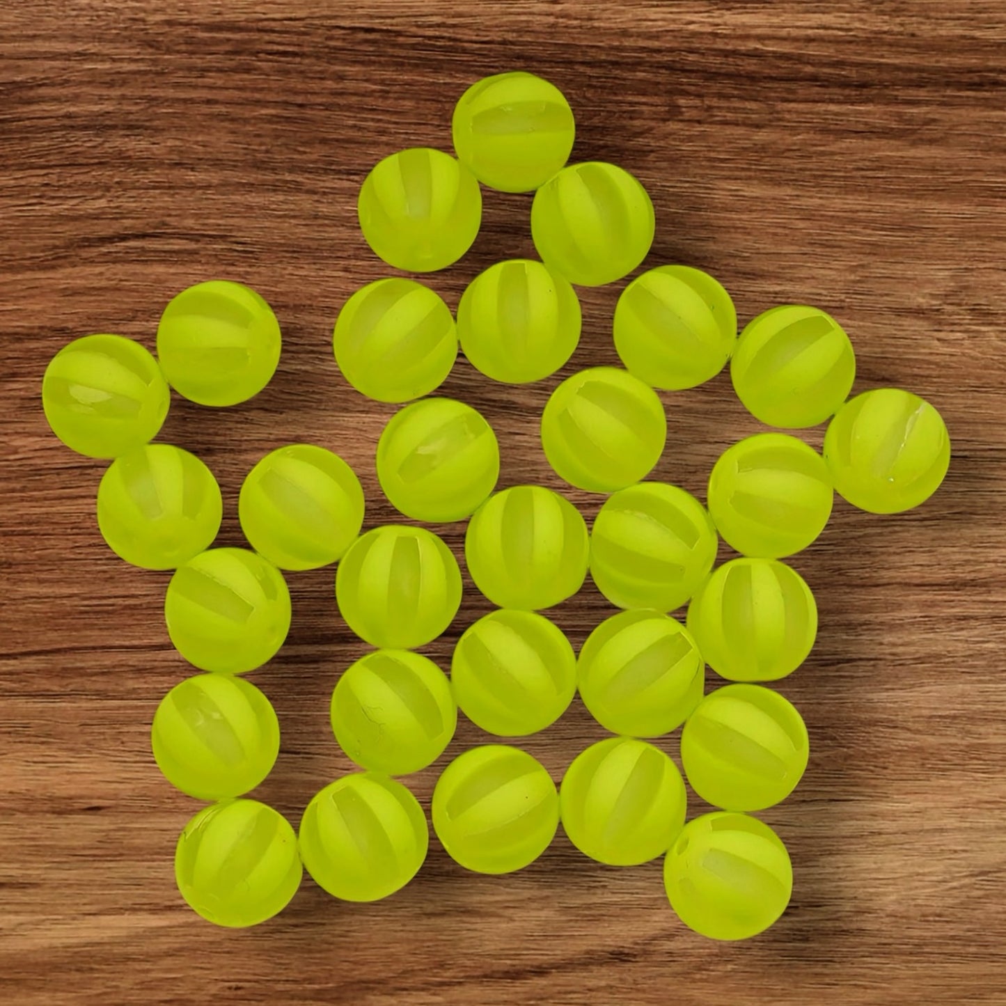 16mm Matte Striped Acrylic Bead