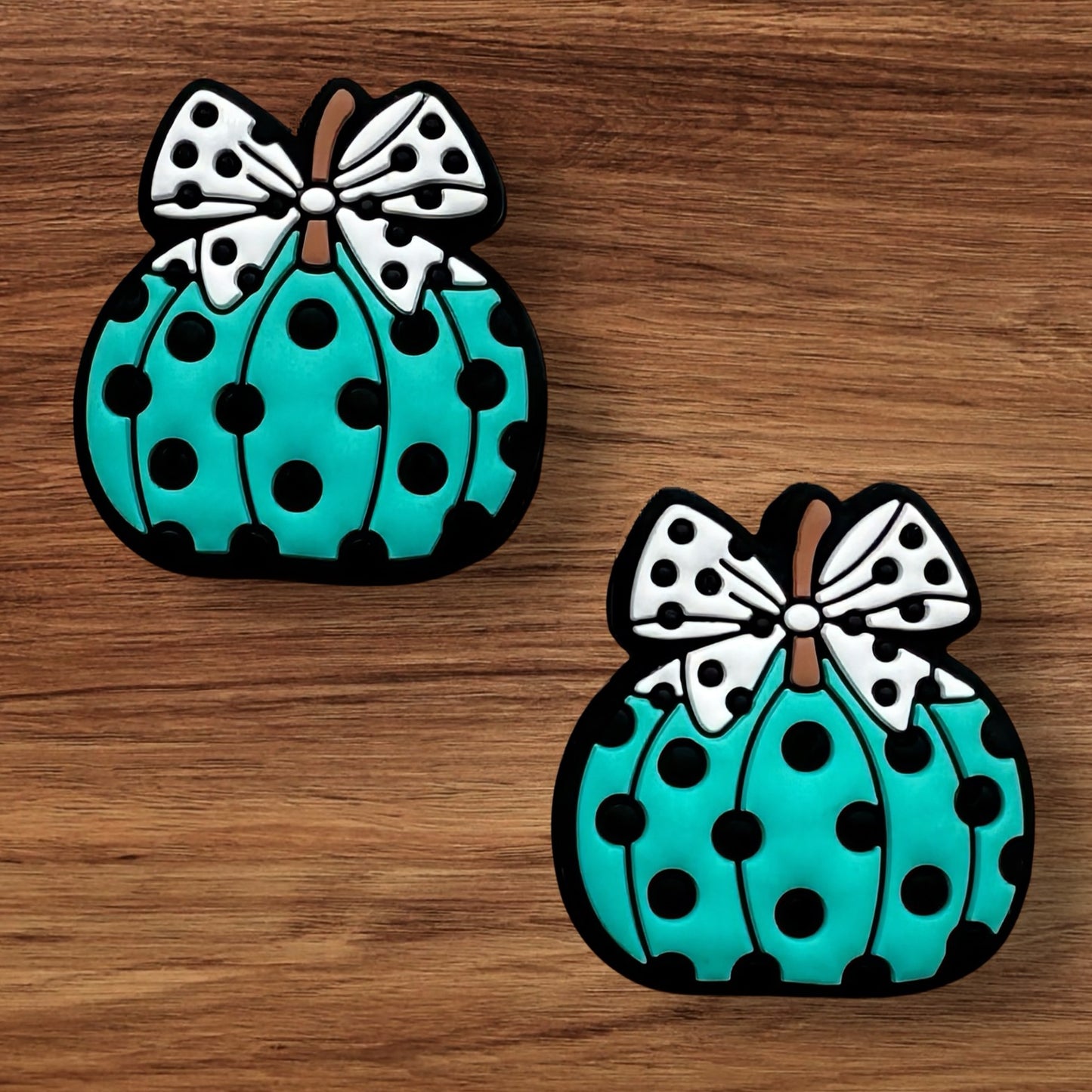 Turquoise Polka Dot Pumpkin Focal