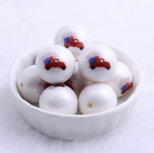20mm Patriotic Truck Acrylic Bead