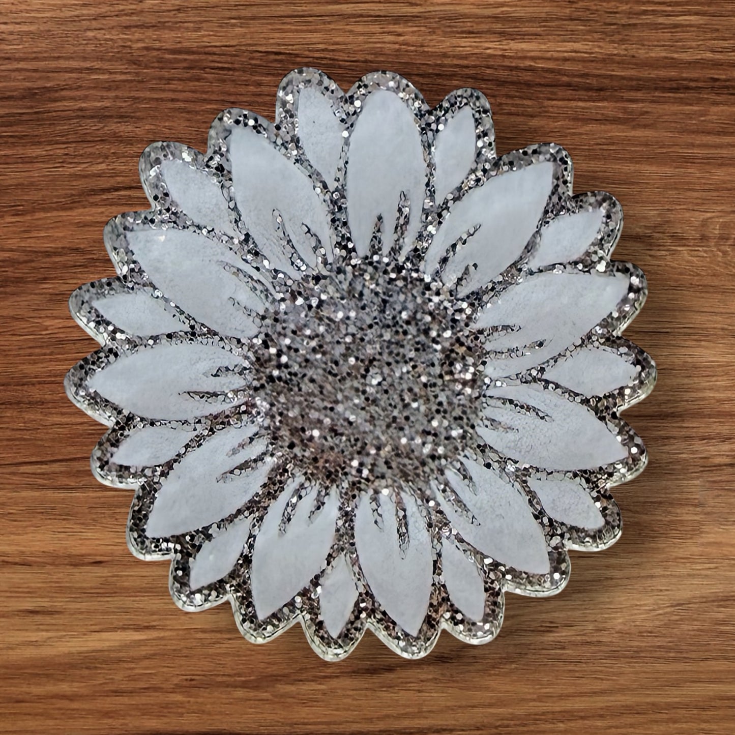 White Sunflower Acrylic Flatback