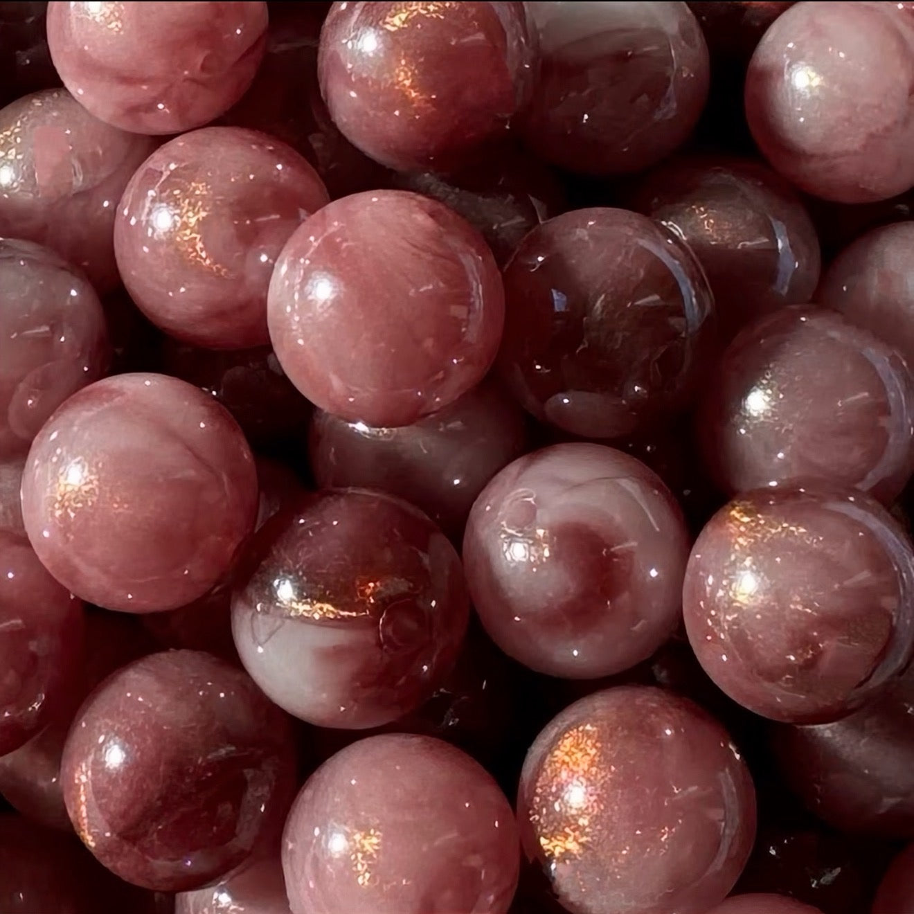 16mm Rose Gold Luster Acrylic Bead