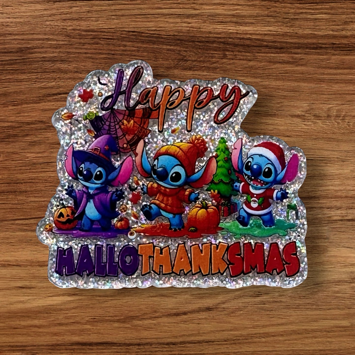 Happy Hallothanksmas Acrylic Flatback