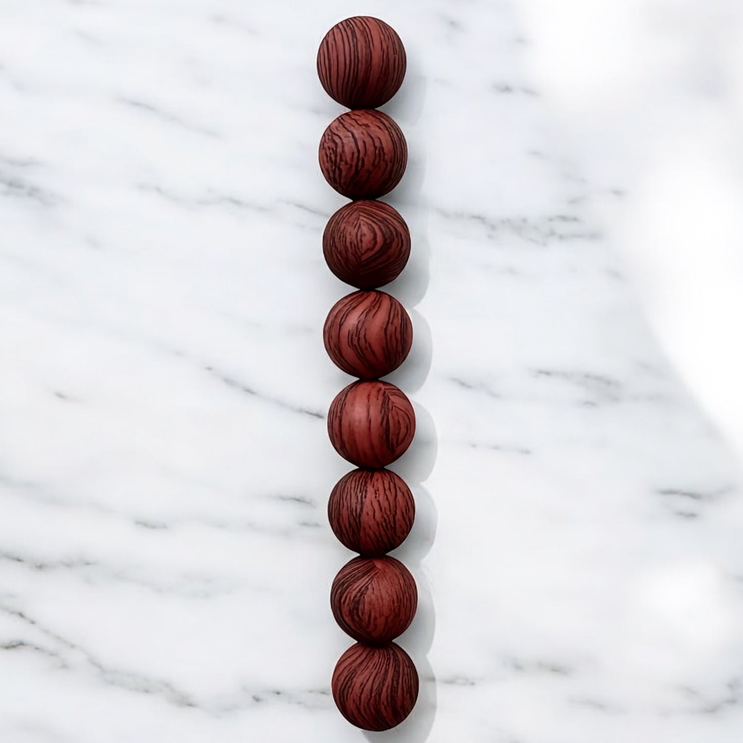 15mm Cherry Wood Silicone Bead