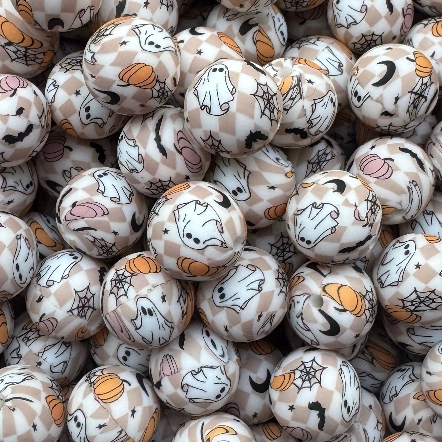 15mm Spooky Ghost Silicone Bead