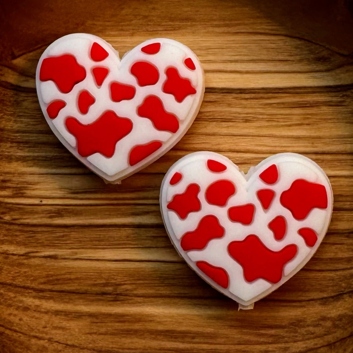 Red Cow Print Heart Focal