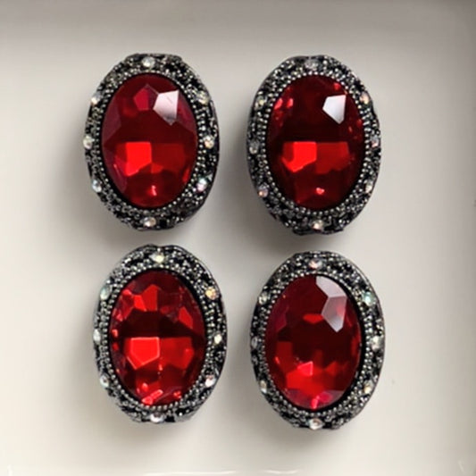 Oval Hematite Red Gemstone Bead