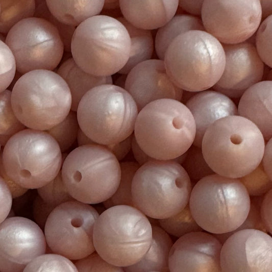 15mm Pearl Pink Silicone Bead