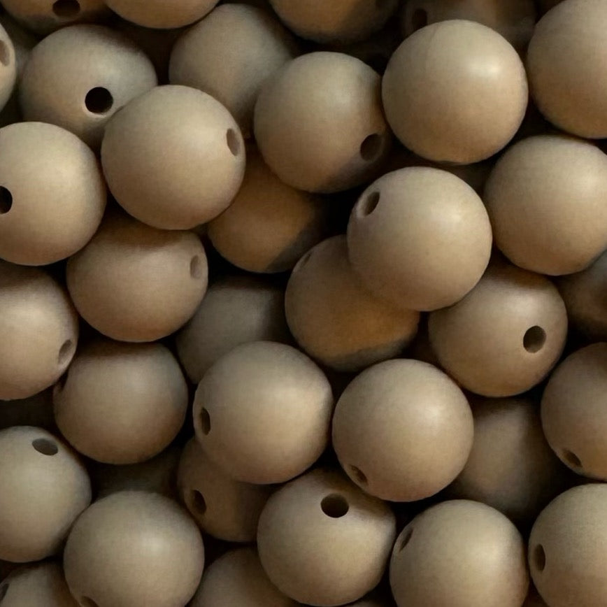 15mm Smoke Tan Silicone Bead