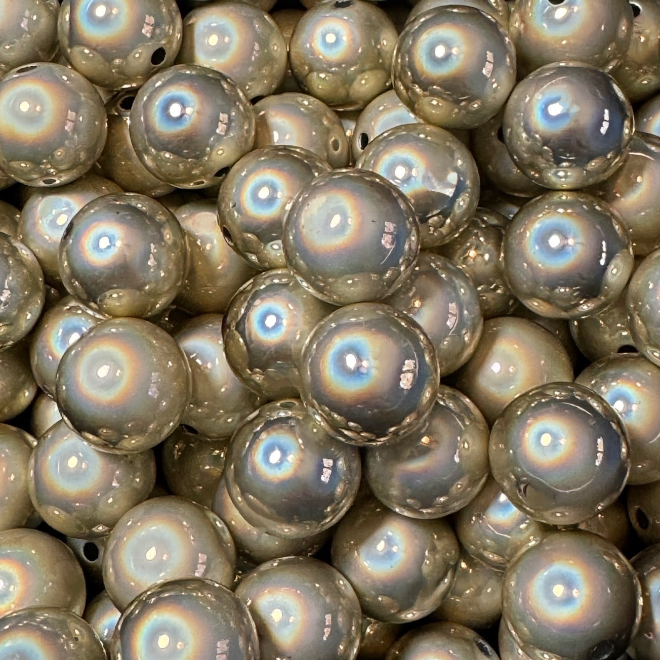 16mm Gold Mirrored Chrome Acrylic Bead
