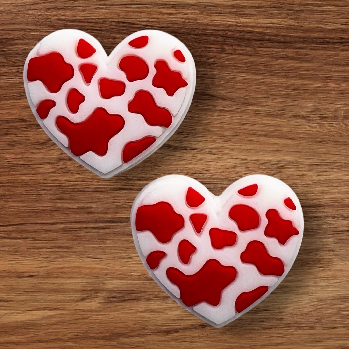 Red Cow Print Heart Focal