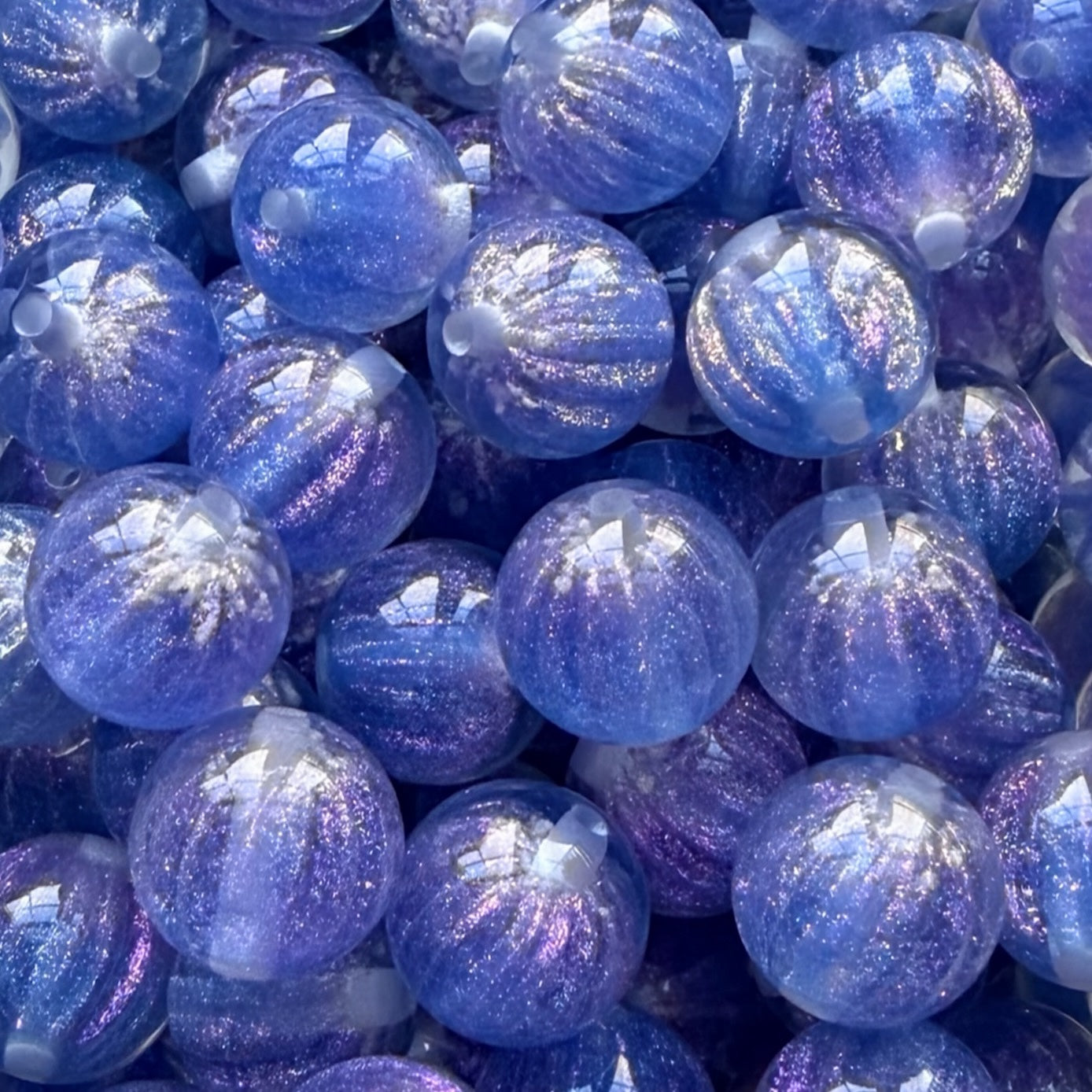 16mm Purple Holographic Acrylic Bead