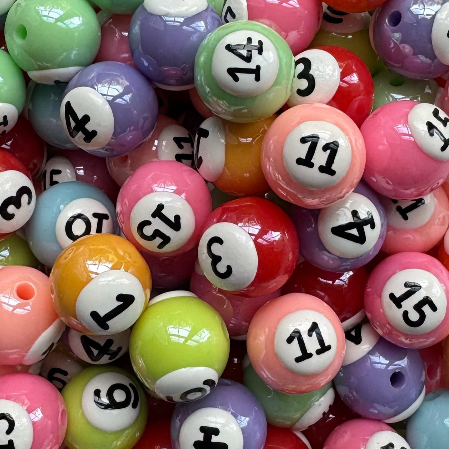 16mm Bingo Ball Bead