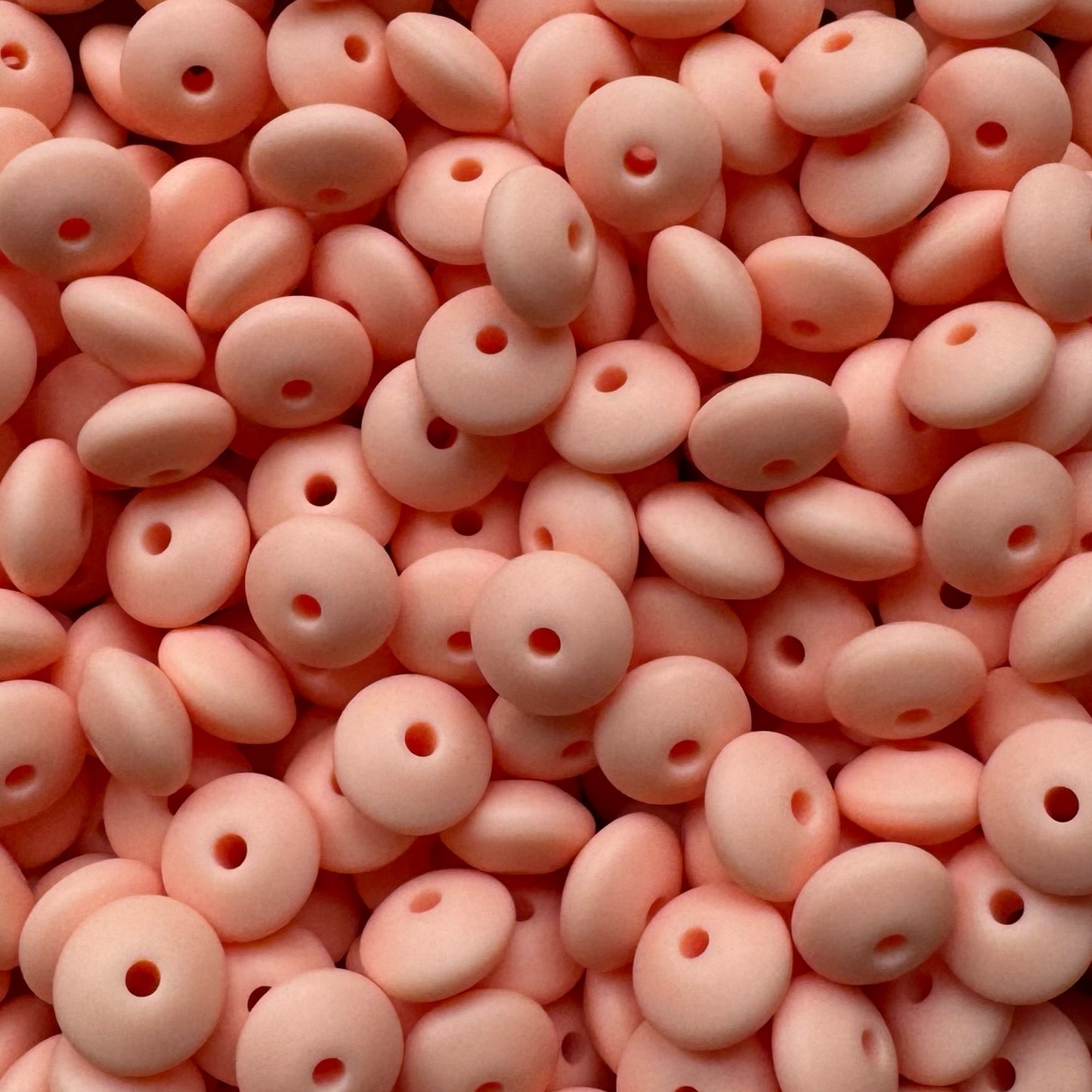 12mm Peachy Silicone Lentil Bead
