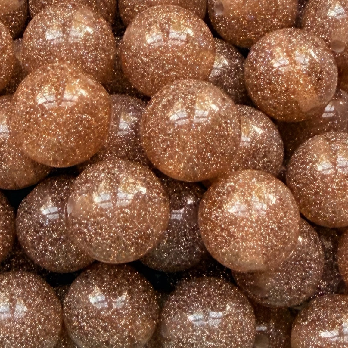 16mm Gold Glitter Acrylic Bead