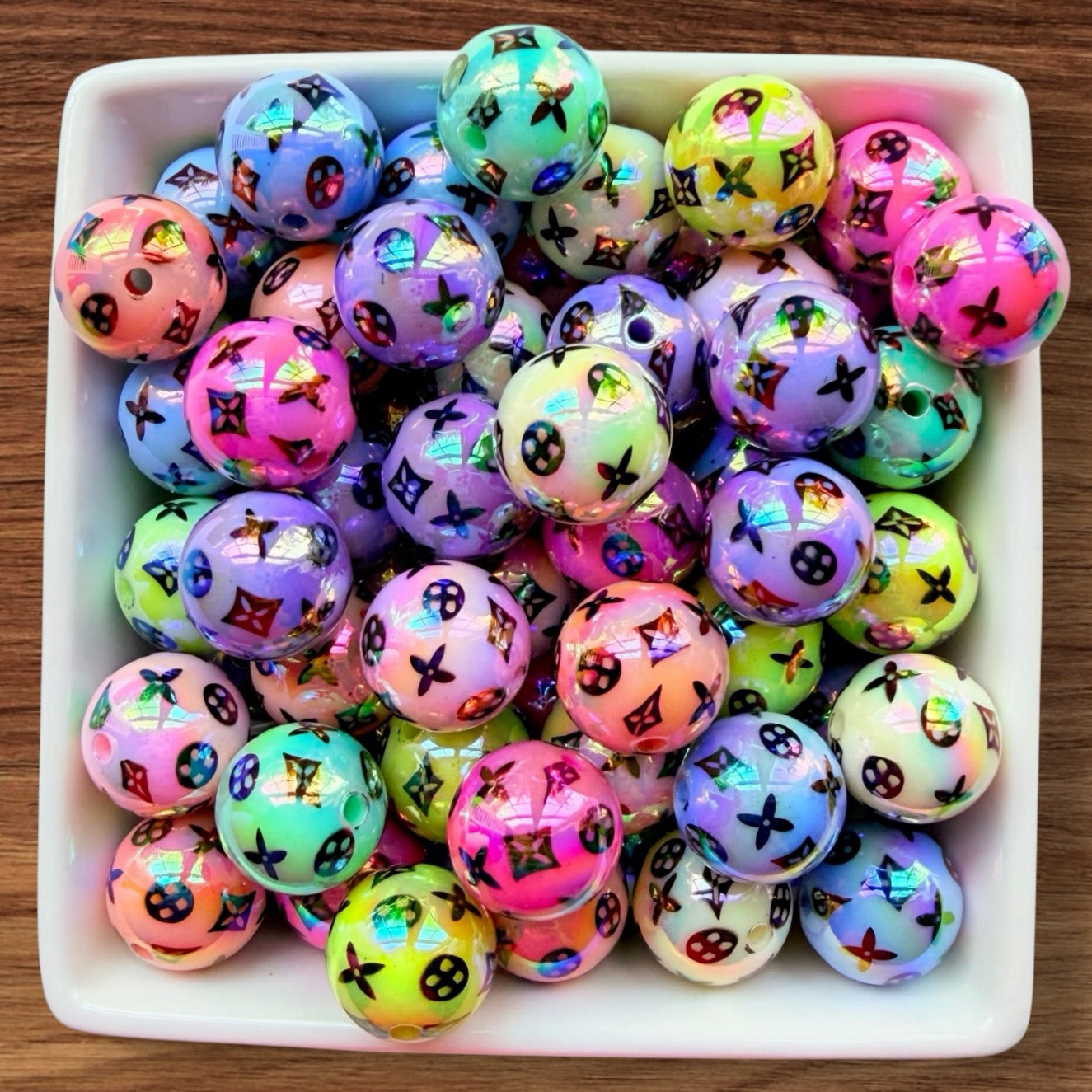 16mm Colorful Designer Acrylic Beads