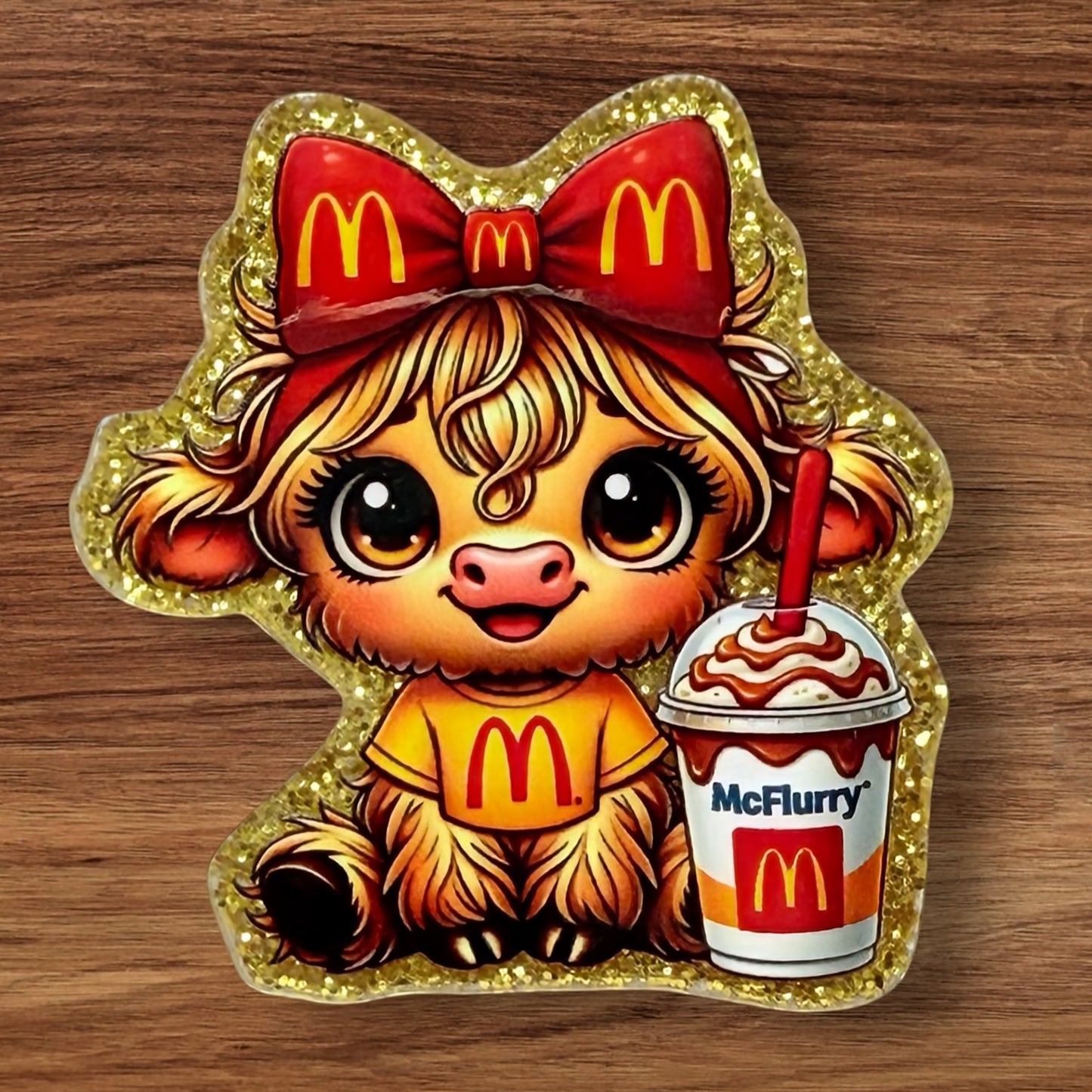 Cow With McFlurry Acrylic Flatback