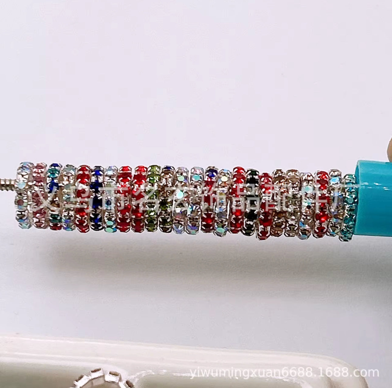 Silver Rhinestone Spacers 10mm