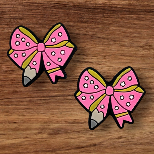Pink Pencil Bow Focal