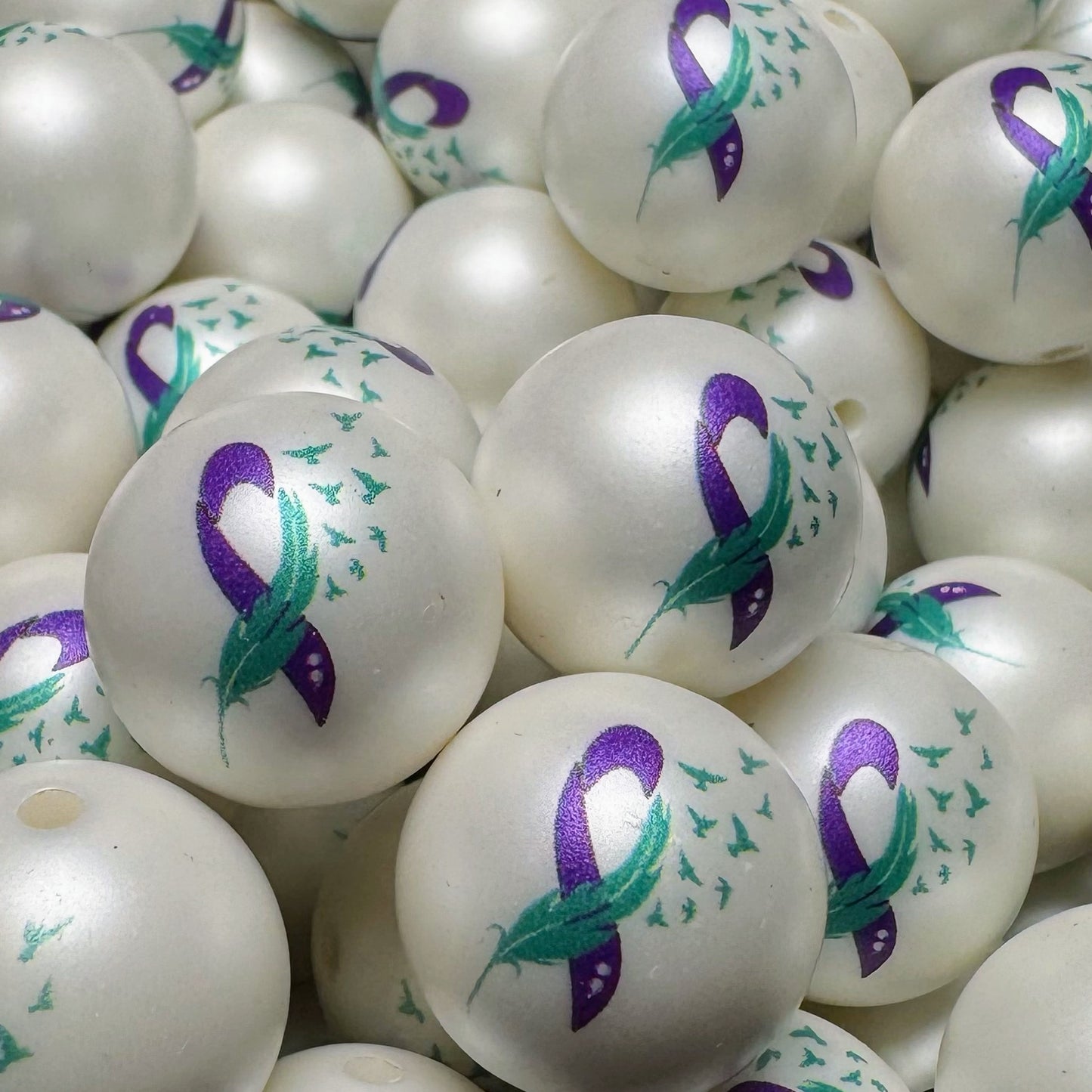 20mm Suicide Awareness Acrylic Bead