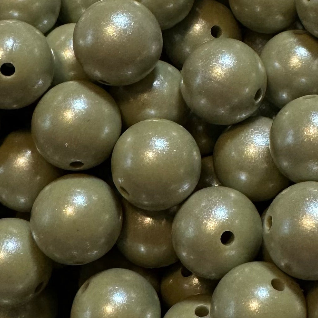 15mm Sage Chameleon Silicone Bead