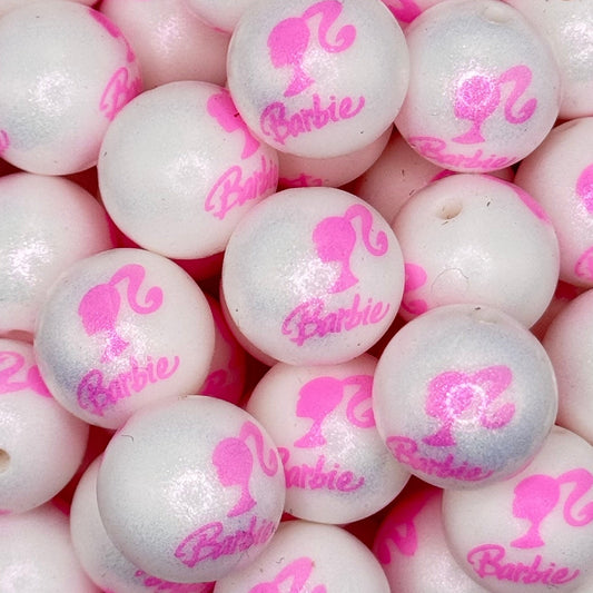 15mm Pretty in Pink Silicone Bead