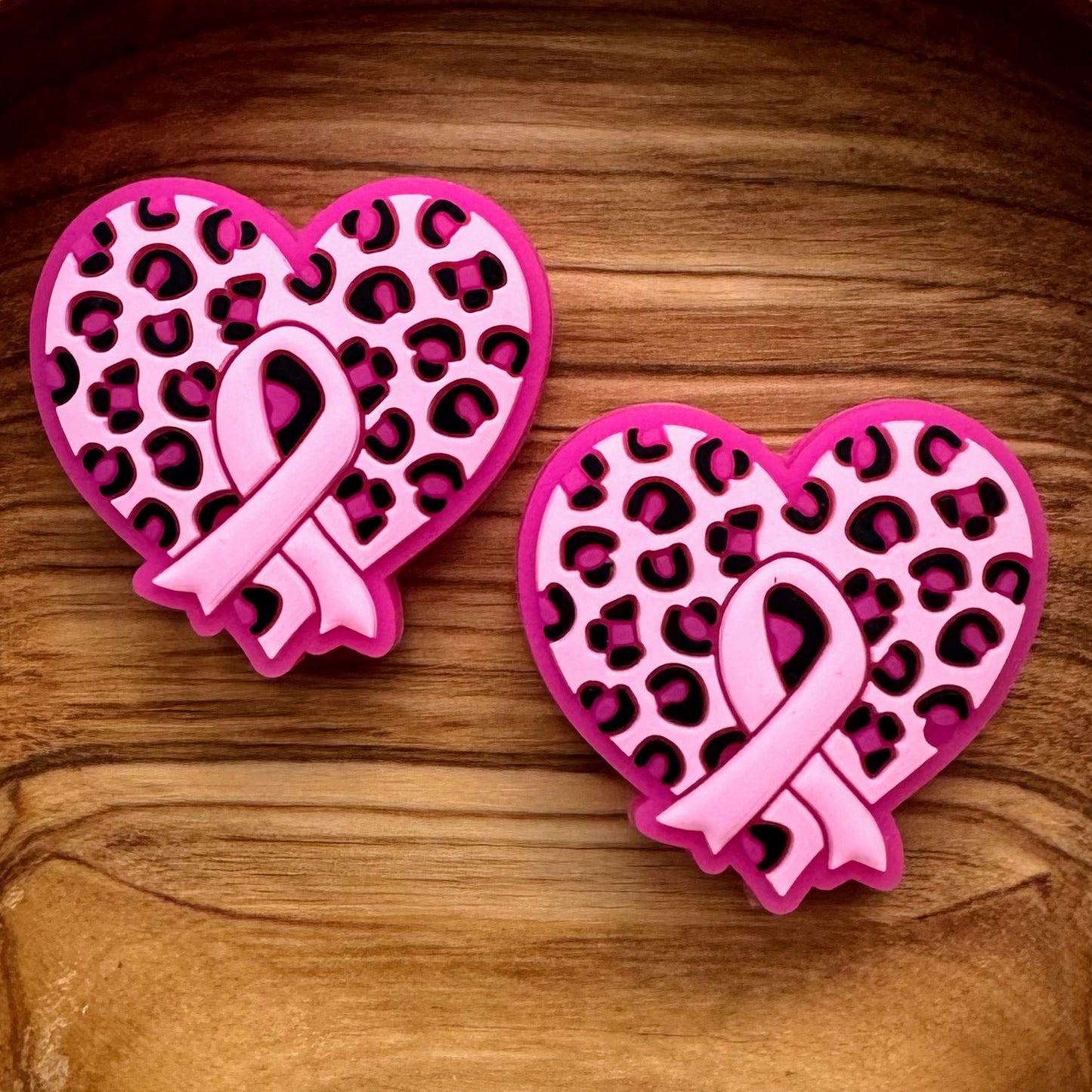 Pink Leopard Heart Focal