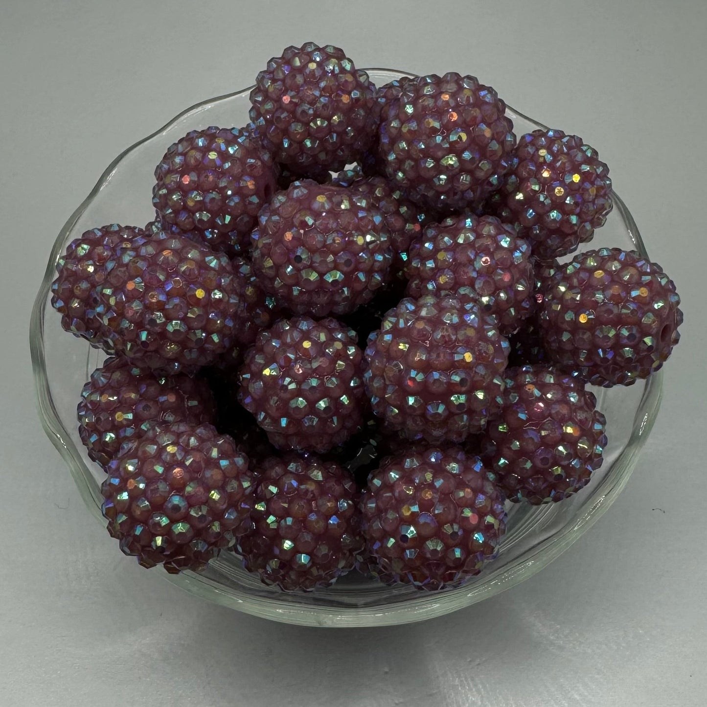 20mm Dusty Rose Rhinestone Acrylic Bead